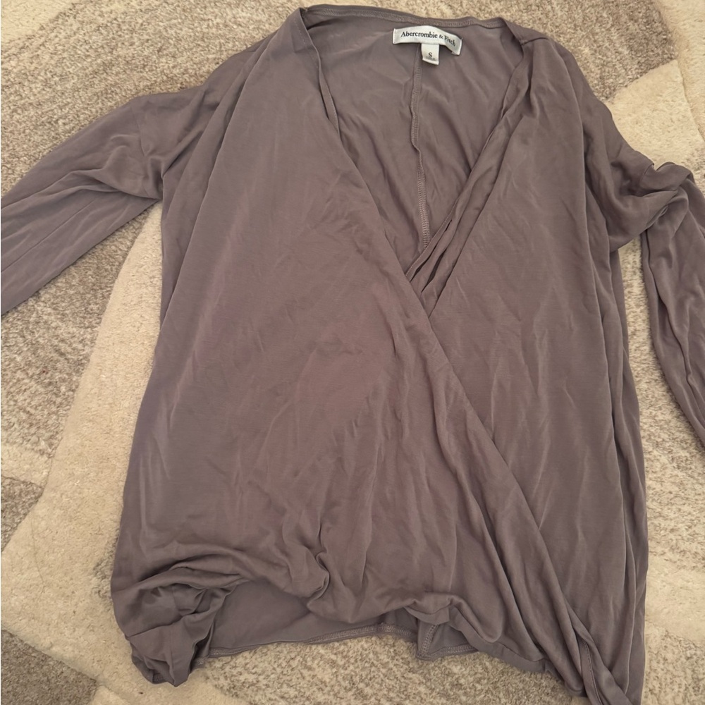 Abercrombie & Fitch Women's Taupe Wrap Blouse
